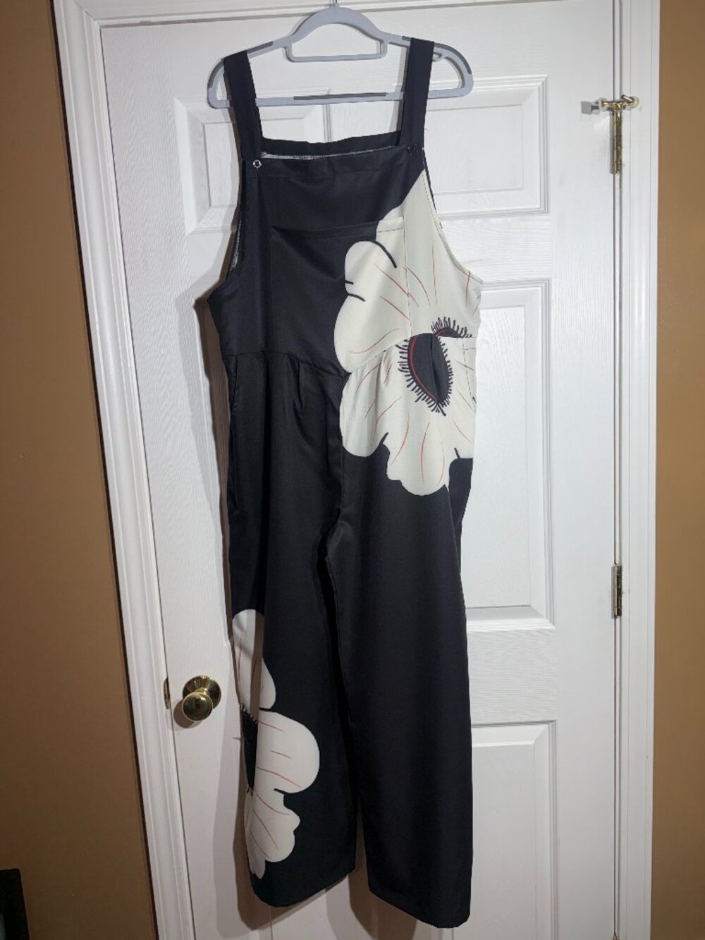 Cheryl Floral Comfortable Jumpsuit Overalls Black M